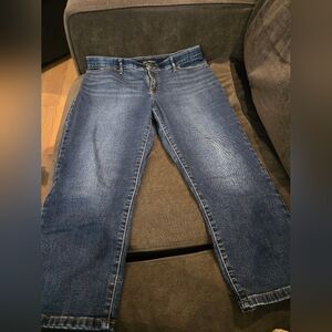 Lee Women's Skinny Capri Jeans in Blue Wash